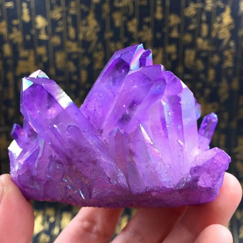 1 pièce Grand spécimen décoratif en cristal de quartz naturel Aura Angel Titanium, pierre élégante pour la guérison et la décoration de la maison et du bureau