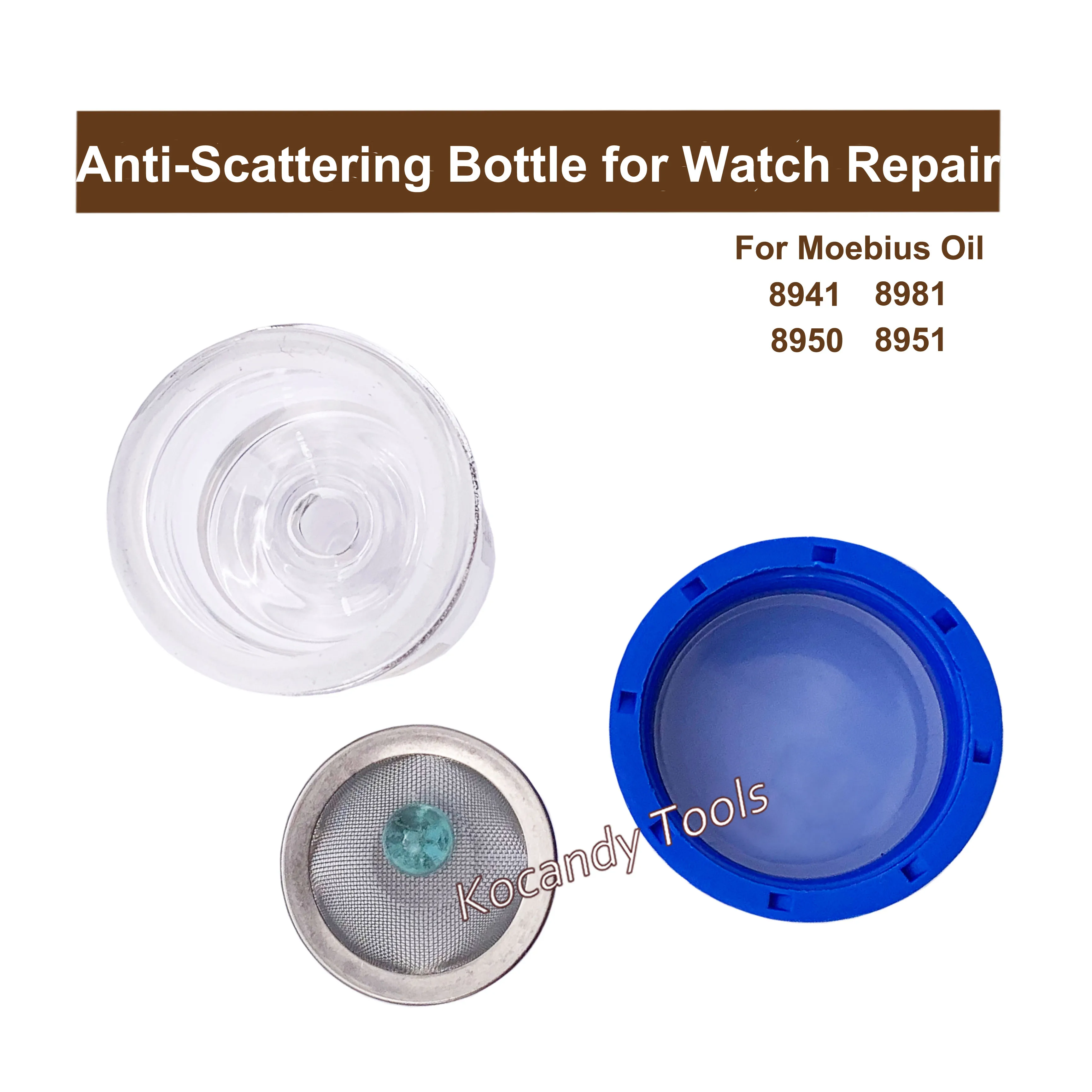 زجاجة مضادة للناثر لإصلاح الساعات الاحترافية زجاجة زجاجية خفيفة الوزن باللون الأزرق لساعة Moebius No 8940,8941, 8950, 8951 Oi