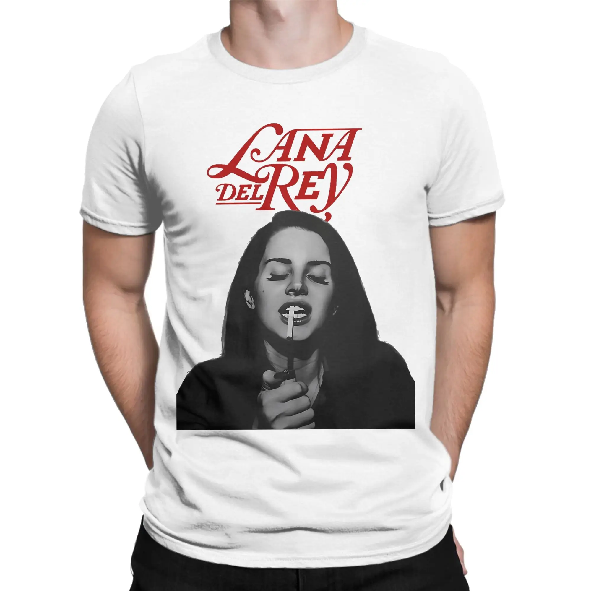 لانا ديل ري جولة تي شيرت الرجال ولد للموت الترفيه القطن تيز Crewneck قصيرة الأكمام تي شيرت الجرافيك المطبوعة القمم