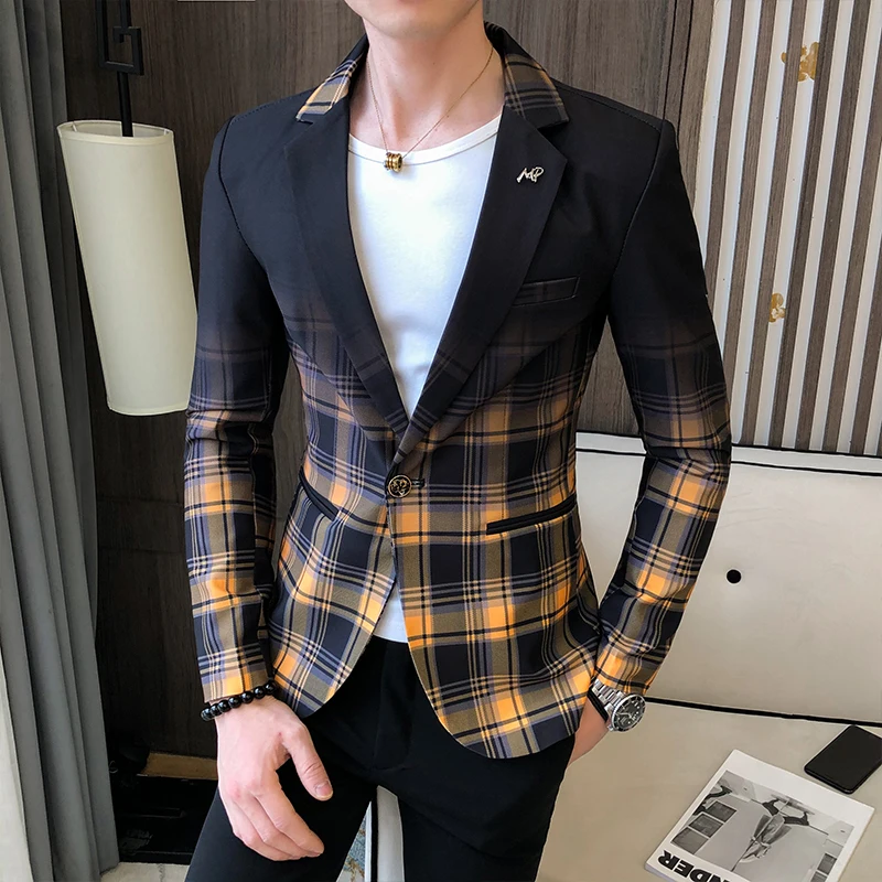 Autumn 2024 New High-quality Fashion Handsome Casual Men\'s Business Small Suit Korean Version Slim-fit Suit Jacket  Polyester