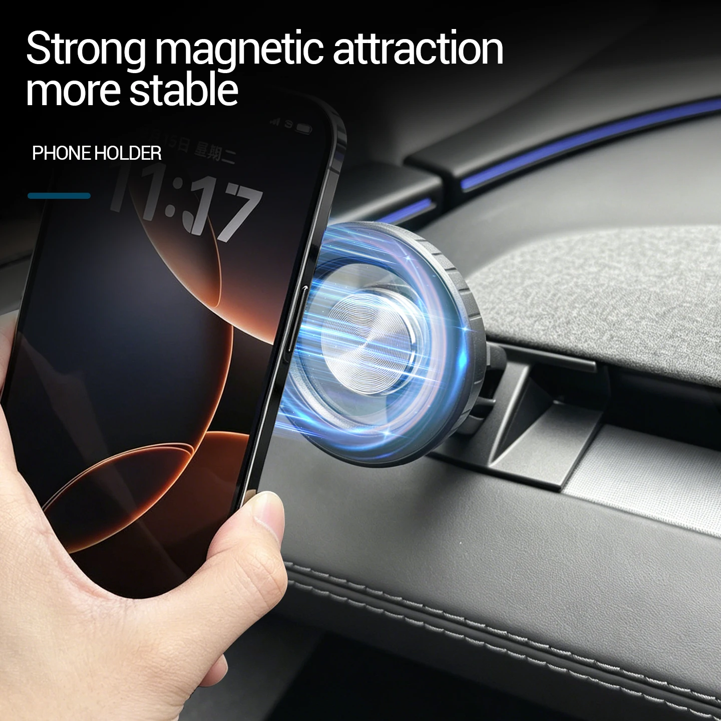 Mobile Phone Holder For Tesla Model 3 Y Highland Juniper Stronger Magnetic 360°Rotatable Car support base holder Accessories