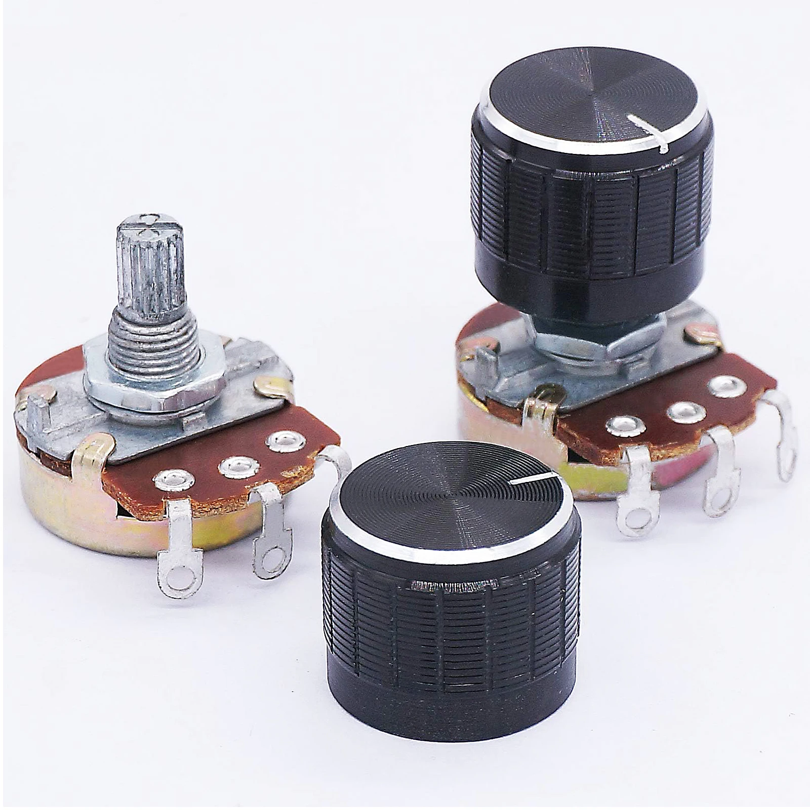 3 Sätze Gitarren potentiometer Bass teile Split Rändel topf elektrischer Effekt Amp Ton Volumen mit Metall knöpfen 15mm 18mm 250k 500k