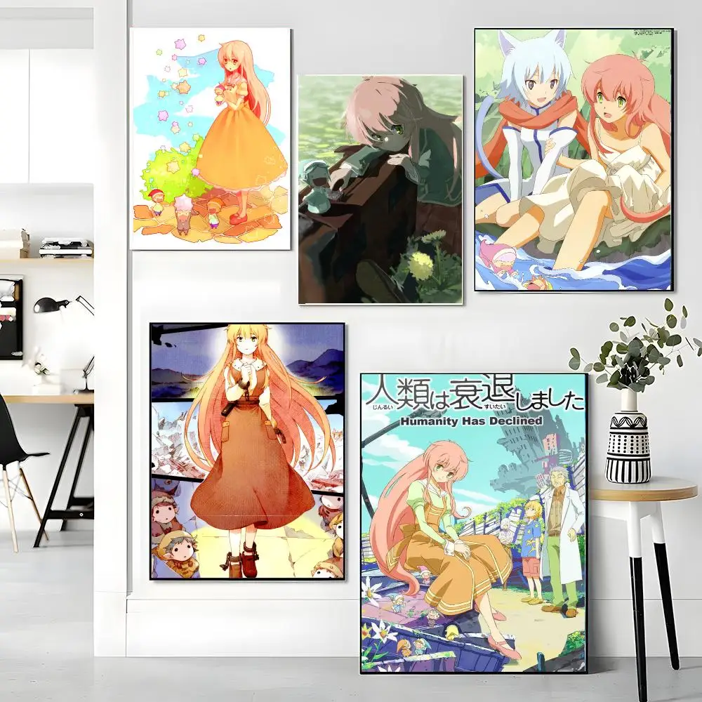 anime H-Humanity Has Declined-D Painting Calligraphy Artwork for Living Room Bedroom Office Home Decor