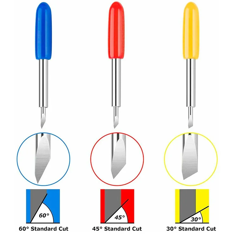 

Plotter Blade 30/45/60 Degrees Tool Wood Working Blades Vinyl Cutter Offset Replacement Carving Tool