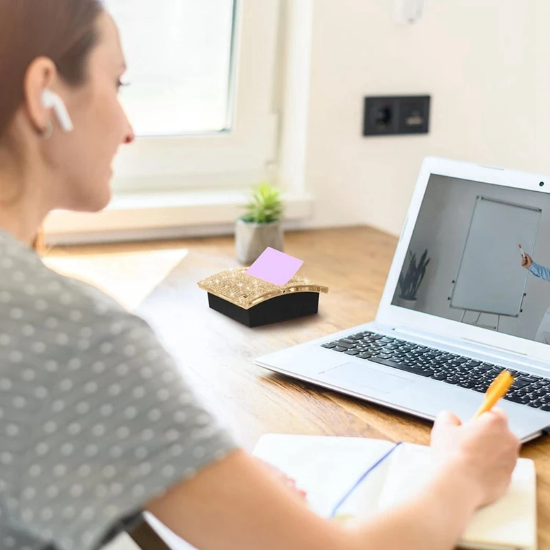 Rhinestone Self Stick Note Pad Holders 4 X 4 Inches Memo Note Holder Dispenser Sticky Note Holder Sticky Notes Dispenser