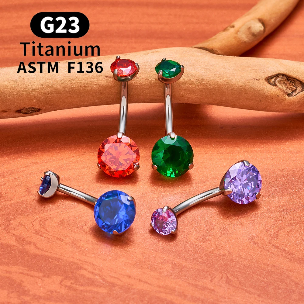 ASTM F136 Titan Bauchnabelpiercing mit Bananendesign, 14G, runder Zirkon, 8/10/12mm, sexy Bauchnabelring, Körperschmuck – Detail 8