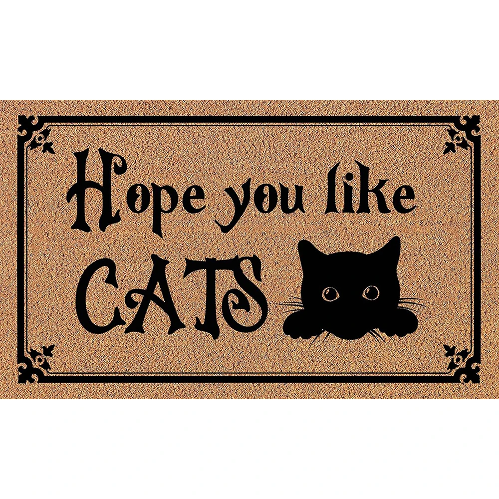 Hope You Like Cats Doormat Outdoor Non-Slip Kitchen Floor Mat Garage Welcome Door Mat Rubber Carpet