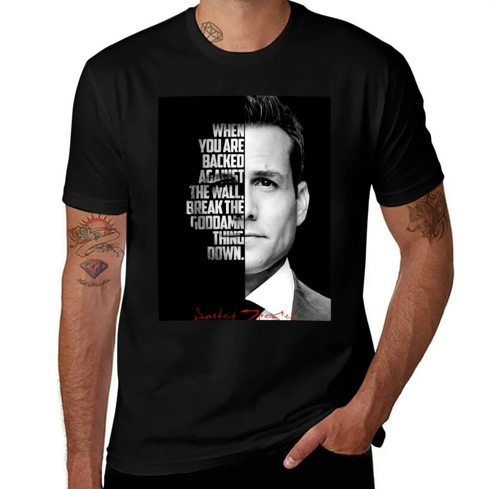 Black and white Harvey Specter quote. T-Shirt Anti-Pilling Casual T-Shirt