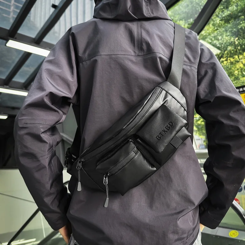 Men Chest Bag Fashion Multi-function Lightweight Solid Color Running Waist Bags Belt Bag Wear-resistant Fanny Phone Pack Riding