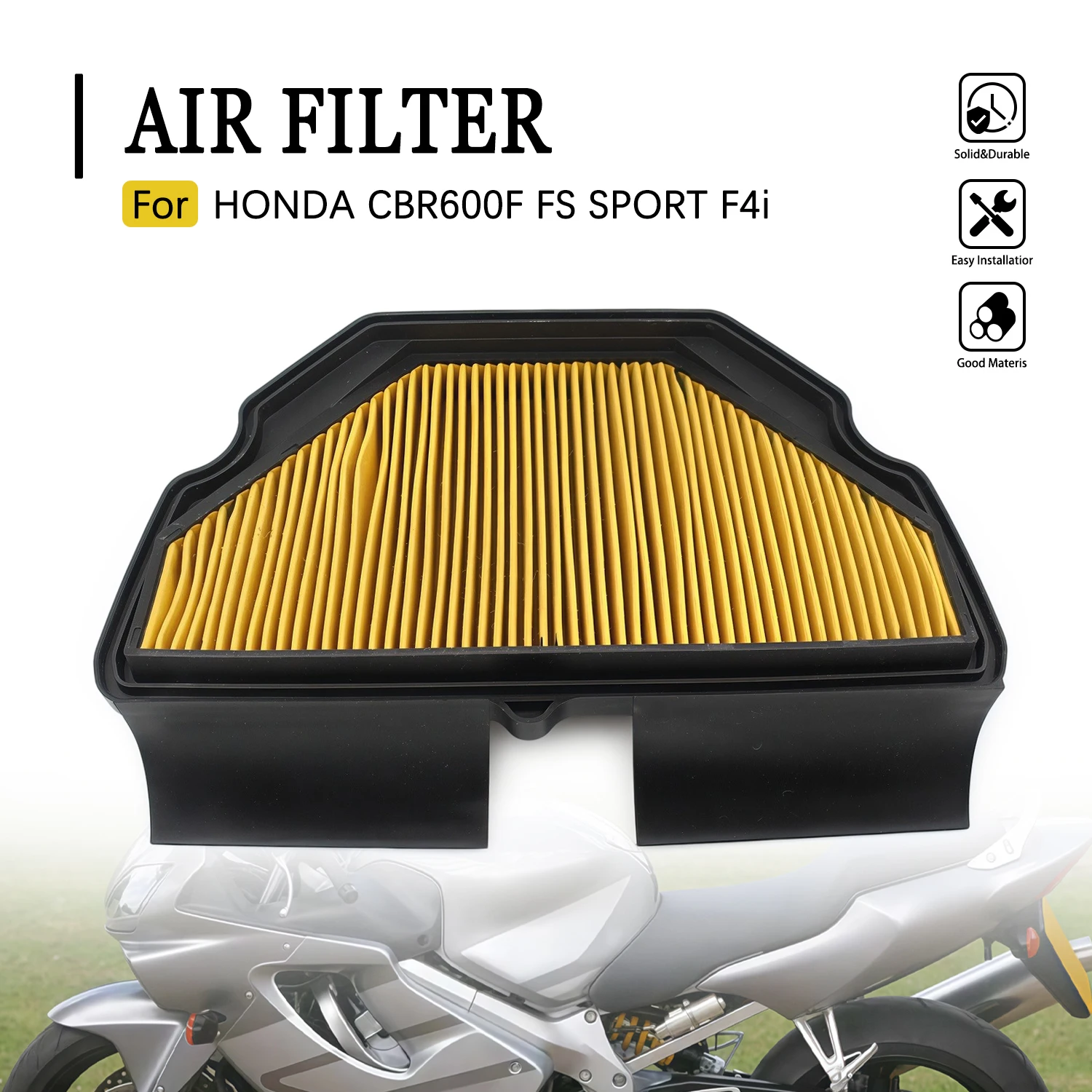 

Воздушный фильтр для мотоцикла, очиститель воздухозаборника, хлопковый фильтр для HONDA CBR600F FS SPORT F4i 2001-2006 2007 17210-MBW-D21