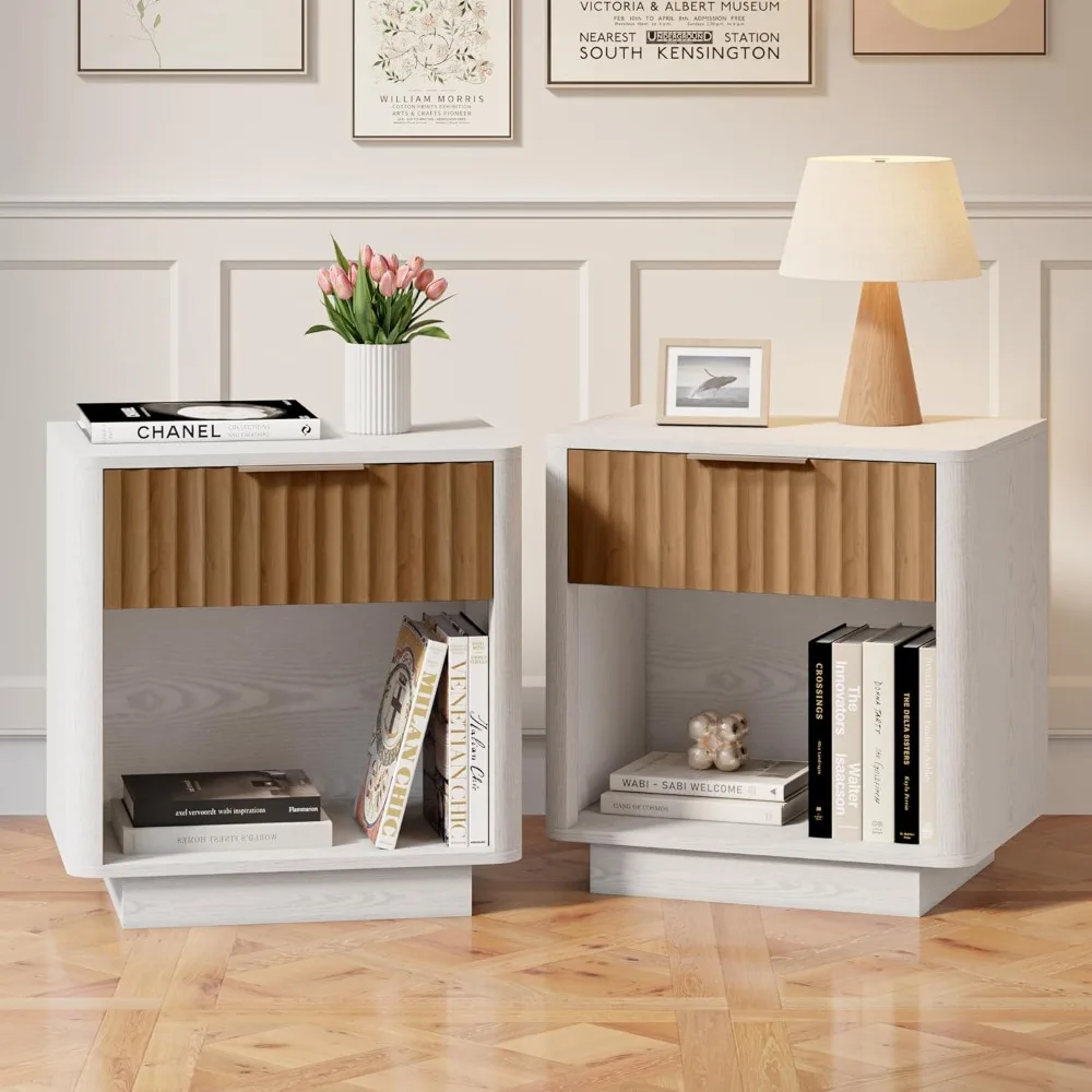 

Night Stand,Mid Century Modern Nightstand, Bed Side Tables with Drawer Bedroom Set of 2, Living Room End Tables, Couch Side Tabl