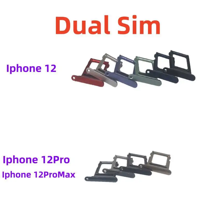 iPhone 12 12Pro 12ProMax Double SIM Card Tray Holder Slot Adapter Reader Socket Dual SIM Card Tray Holder Slot Adapter Original