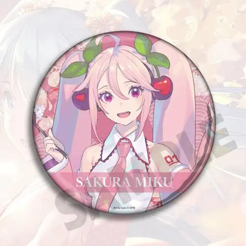 Anime Miku Hatsune Badge Pin Keychain KAITO Sakura Miku Kagamine Rin Len MEIKO Vocaloid Merchandise Collectible Gift for Fans
