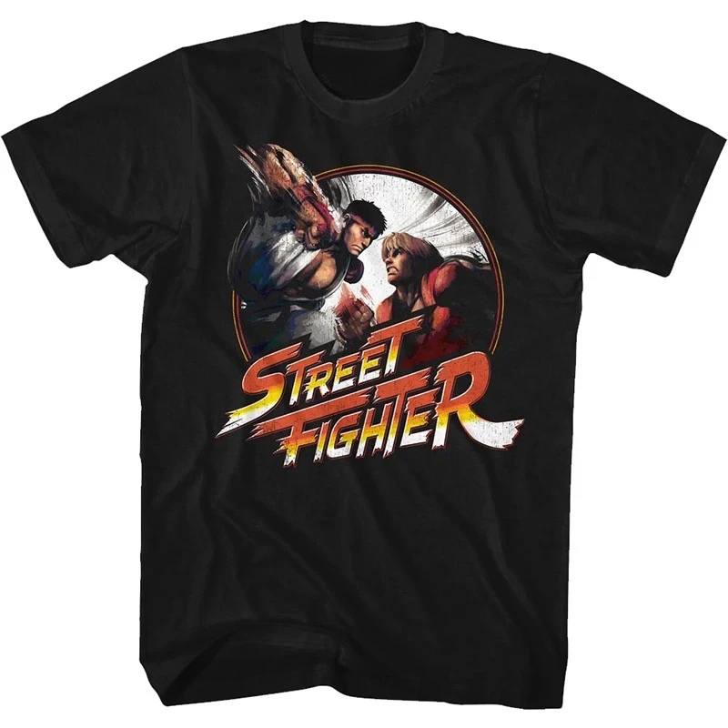 Street Fighter Ryu Vs Ken Punchy Video Game Graphic T-Shirt Cotton Men Women Streetwear Tee