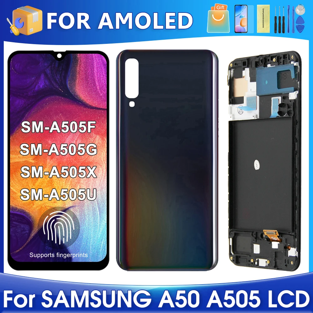 6.4''A50 For Samsung For AMOLED A505F A505G A505W A505X A505G A505N LCD Display Touch Screen Digitizer Assembly Replacement