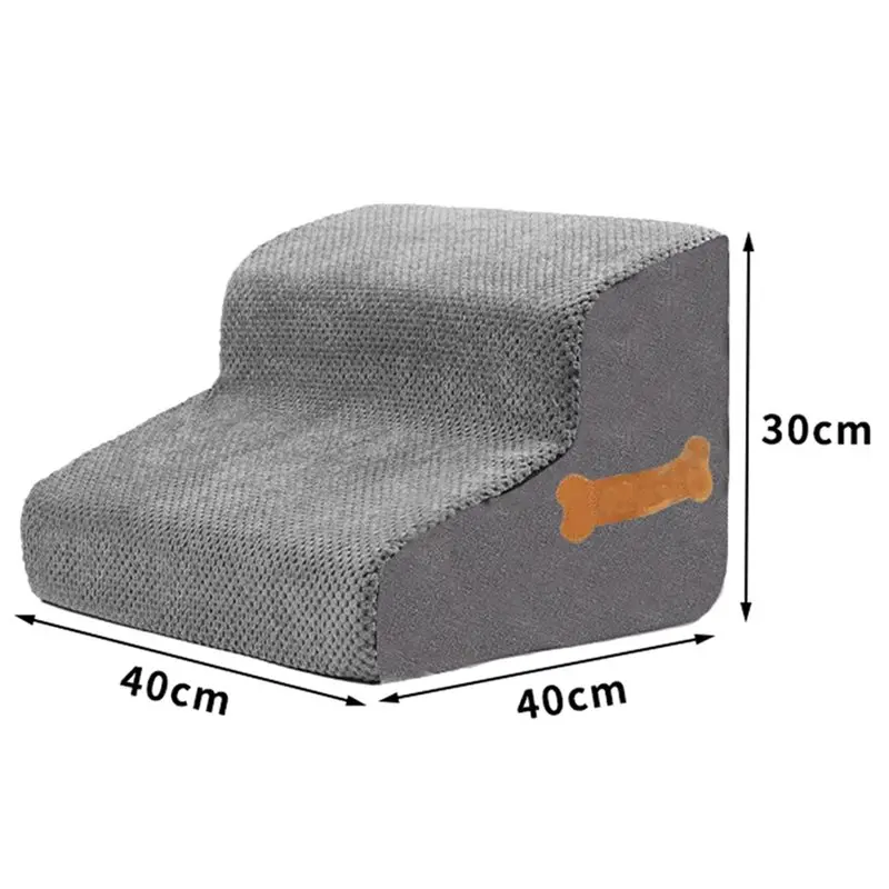 Afbeelding 7: ATTWO-Hond Oprit Trap 2/3 Stap Ananas Fluwelen Kleine Hond Trap Met Spons Spons Vulling En Antislip bodem Dierbenodigdheden Voor Ca