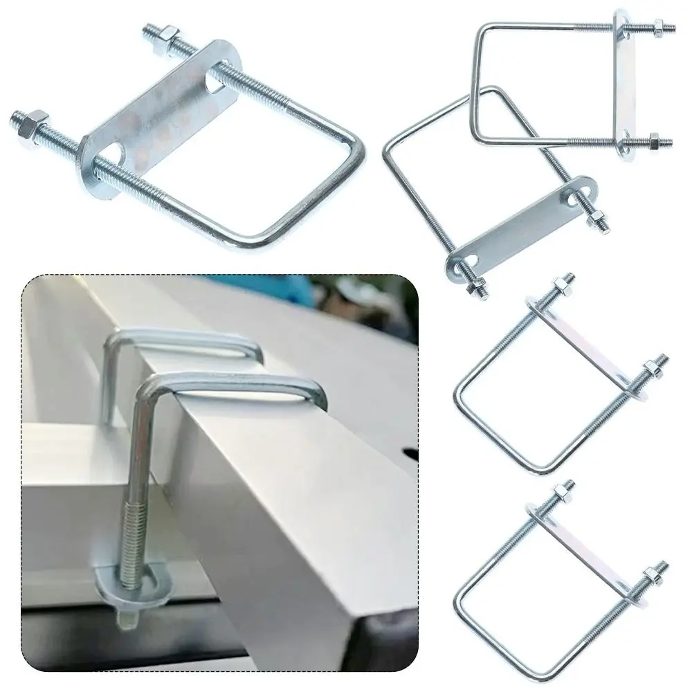 2Sets M6 Iron Square Clamp U-bolt Right Angle Screw Clamp U-clamp Square Clamp Right Angle U-bolt With Baffle