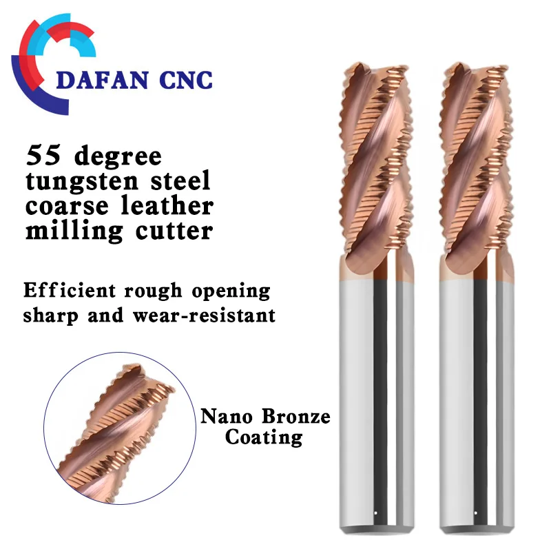 

55 ° Черновая концевая фреза из вольфрамовой стали, 4 канавки, расширенная длина, черновая фреза из сплава с волнистыми краями для стали