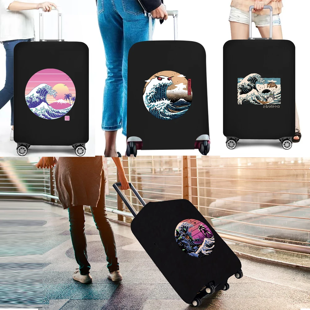 

2022 Elastic Luggage Protective Cover Case for Suitcase Protective Cover Trolley Cases Wave Printed Fashion Travel Accessories