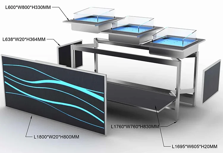 Food Warmer Luxurious Buffet Counter Kitchen Station High Quality Stainless Steel Commercial Kitchen Equipment Cooking Equipment