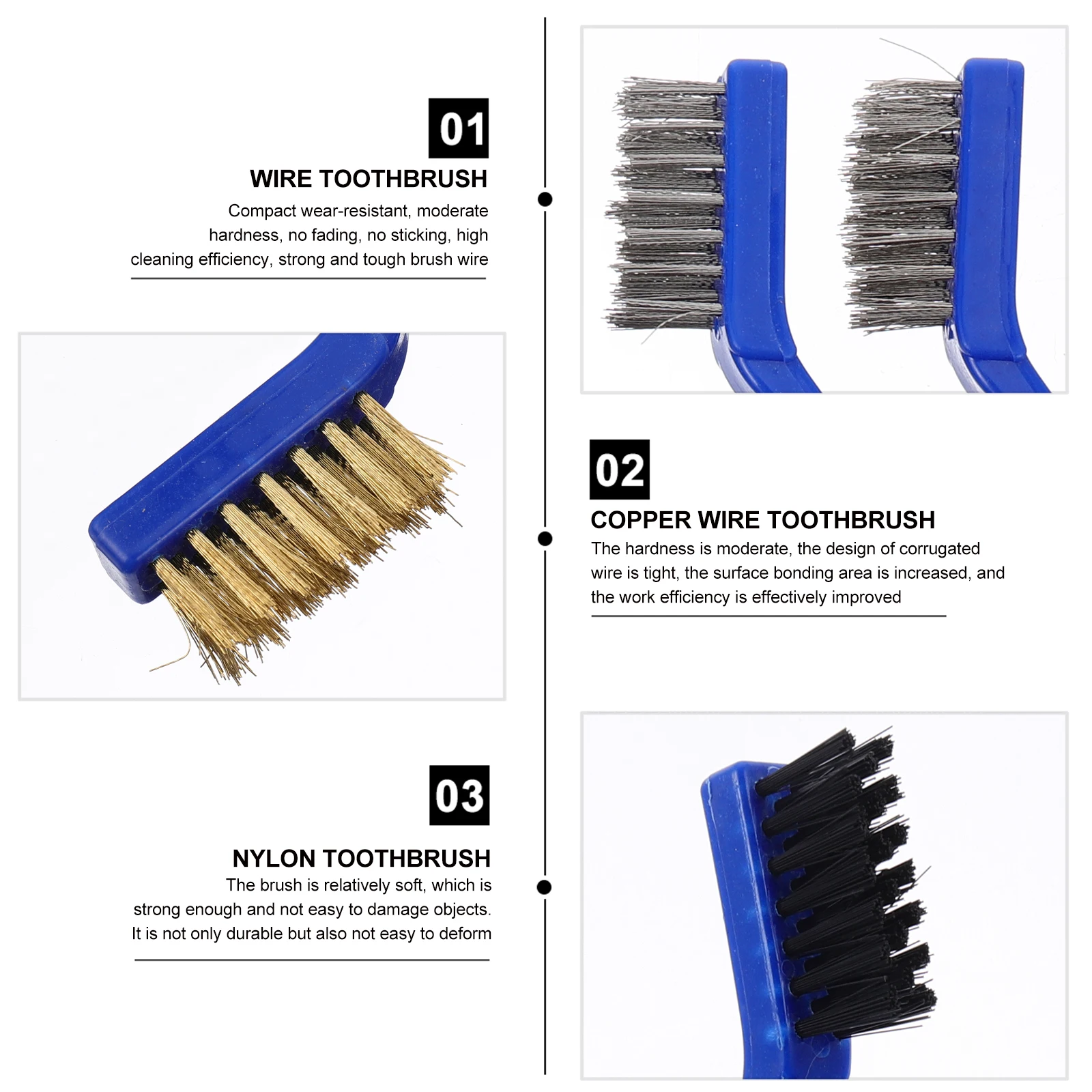 

6pcs Mini Wire Brush Cleaning Brush Assorted Color Wire Bristle Masonry Scratch Steel Mini Set Rust Cleaner Tool