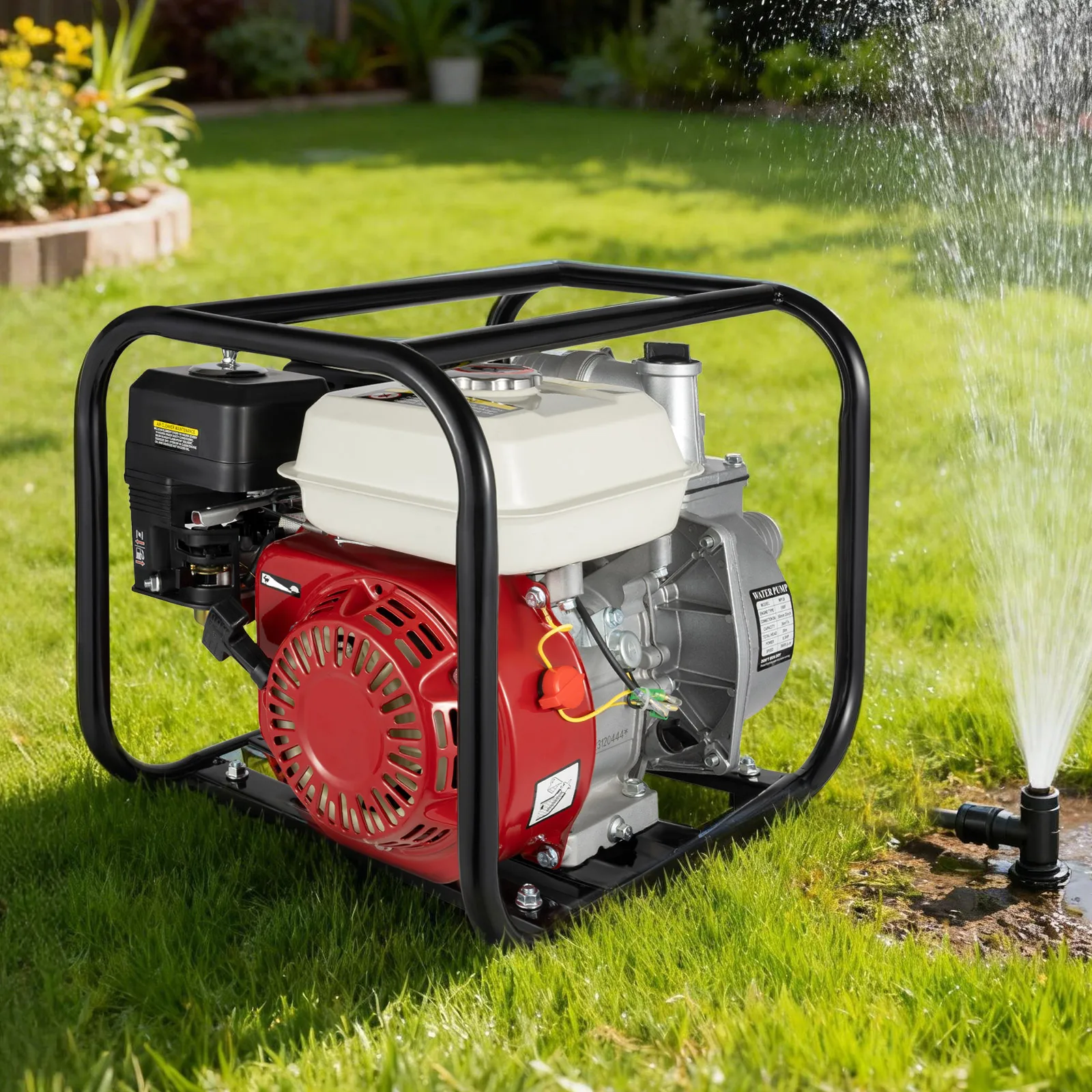 

4-Stroke 6.5HP Water Pump, High Flow Gasoline Powered Engine Water Pump with Low Noise Fuel Efficient for Farmland Irrigation