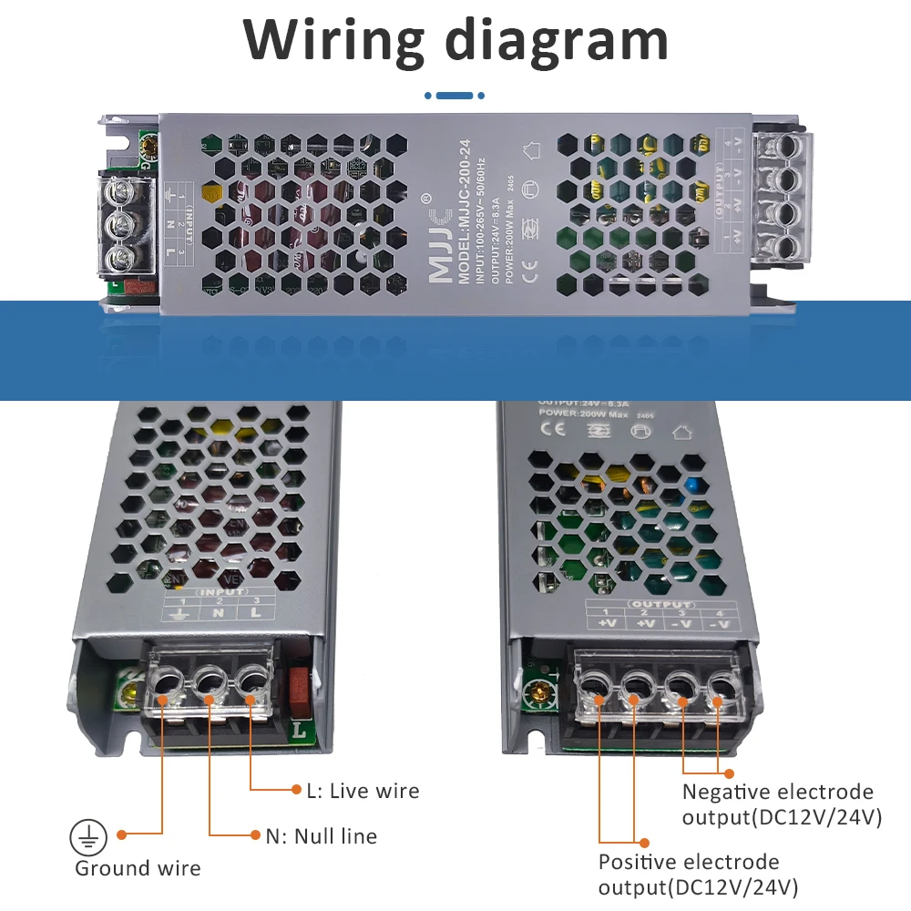 Transformatory oświetleniowe MJJC AC 220 V do 24 V 12 V DC 60 W 100 W 200 W 300 W 400 W Zasilacz 12 24 V Sterownik do taśmy LED