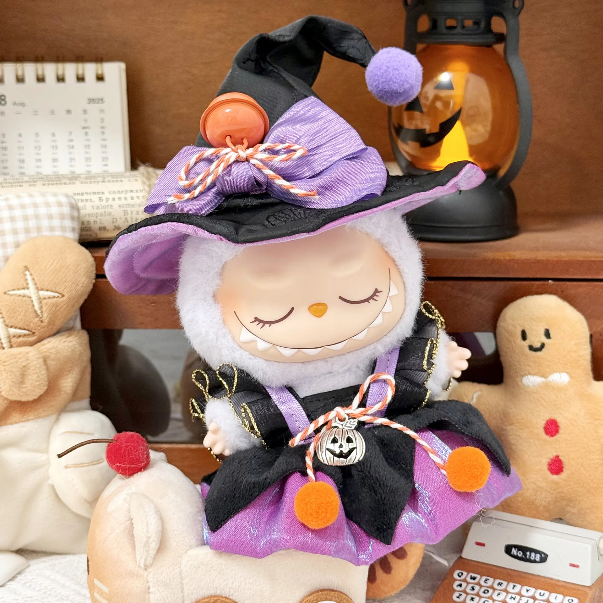 

Labubu Clothes Labubu Halloween Little Witch Halloween Costume Set Suitable For 17/15cm Doll Labubu Accessories (No Doll)