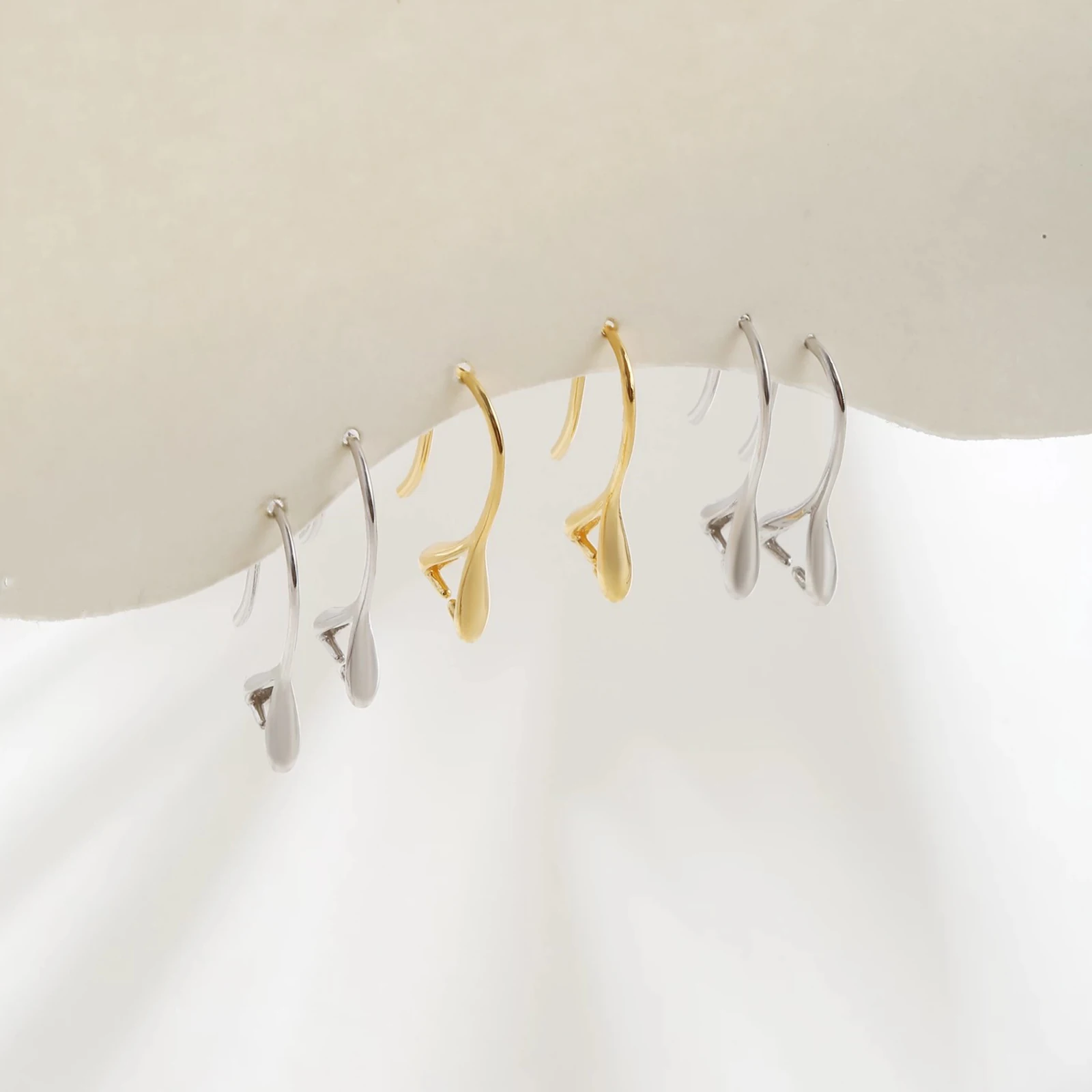 925 Sterling Silver Earrings Hook Toggle Clip Fit Settings Drill Jade DIY Earring Charm Jewelry Making Craft