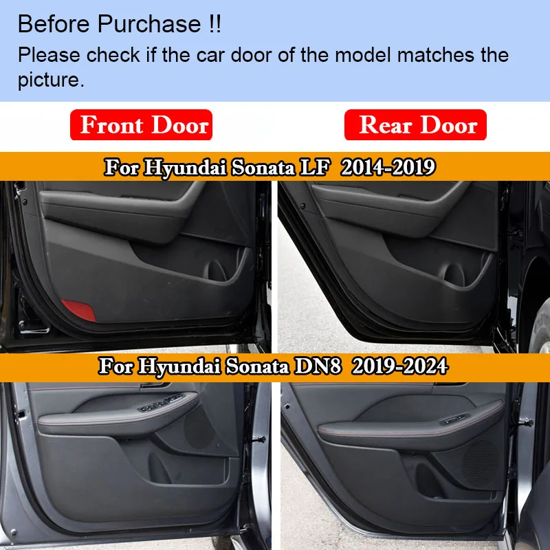 Car Door Anti Kick Pad Carbon Fiber Protection Decals Stickers For Hyundai Sonata LF DN8 2024 2023 2022-2014 Auto Accessories