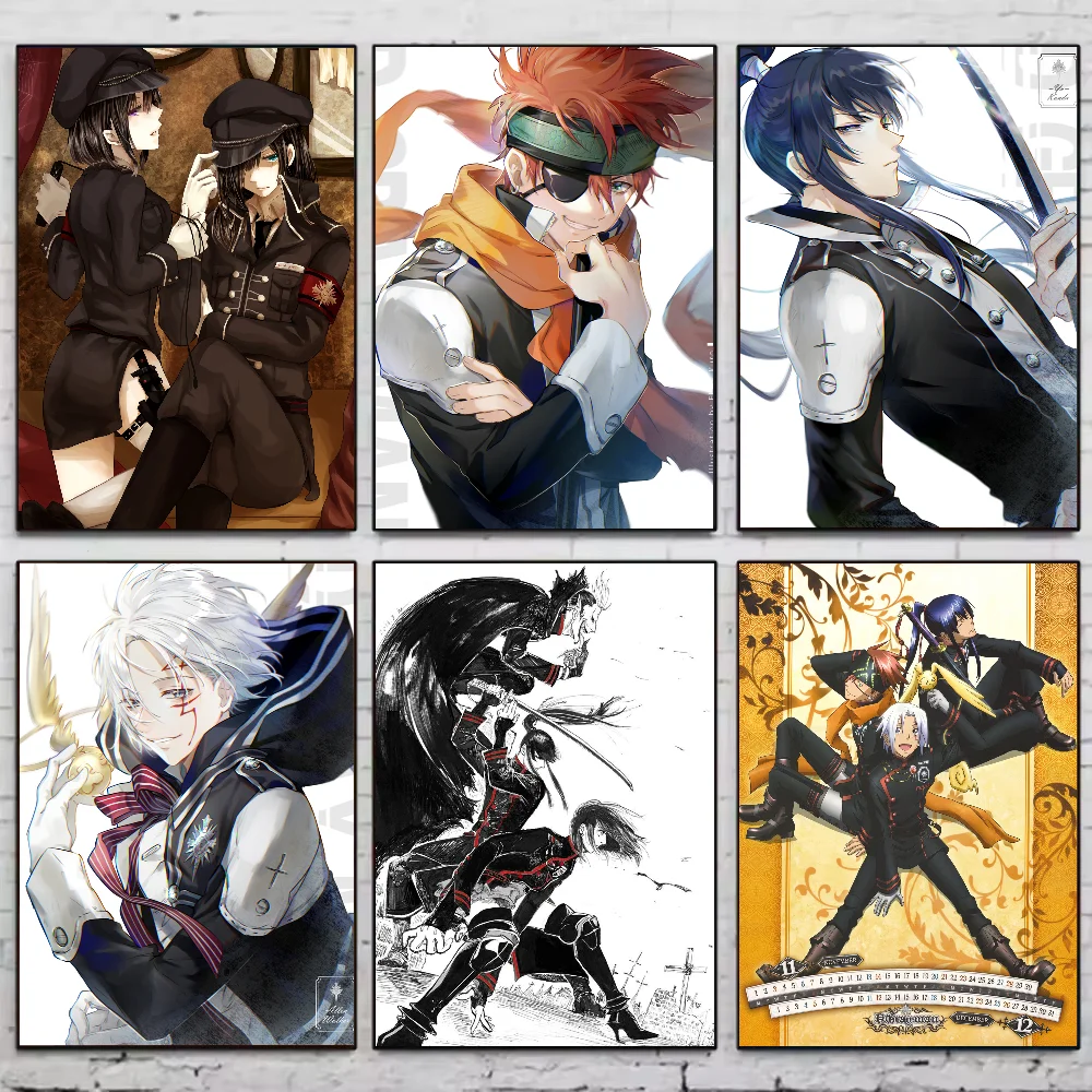 Póster de Anime D.Gray Man, pegatinas artísticas para pared, decoración para sala de juegos, regalos, pintura HD Kawaii, coches de gato
