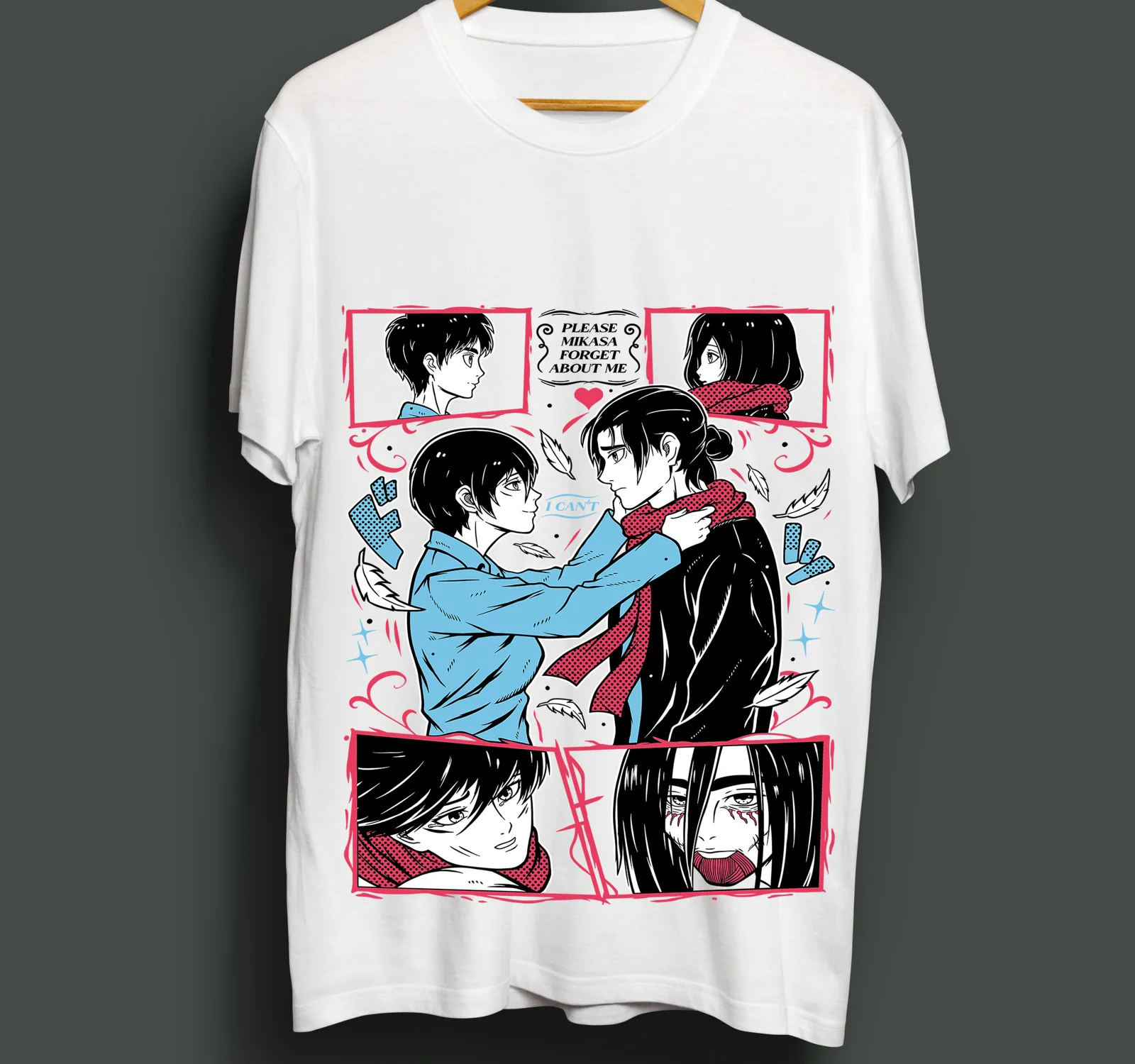 

Attack On Titan Eren and T-Shirt Girl Horror Anime AOT Shirt All Size