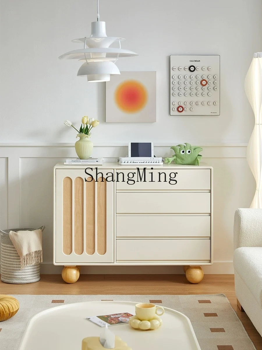 

CL white cream wind bedroom four chest cabinet simple modern storage living room storage cabinet