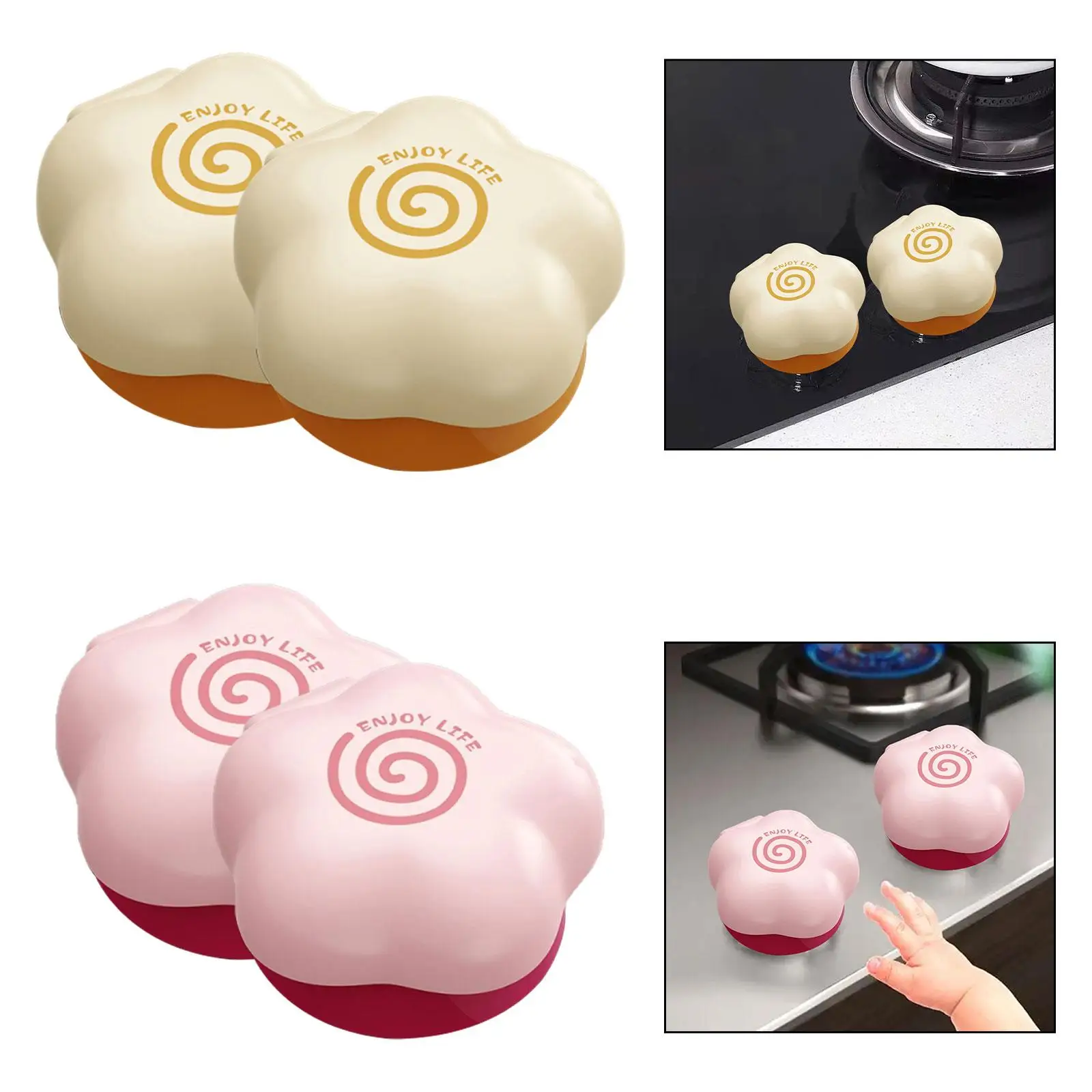 

2 Pieces Stove Knob Covers Gas Stove Knob Protective Caps Protection Baby Proof Protecting Kids Pets Easy to Install Home Use