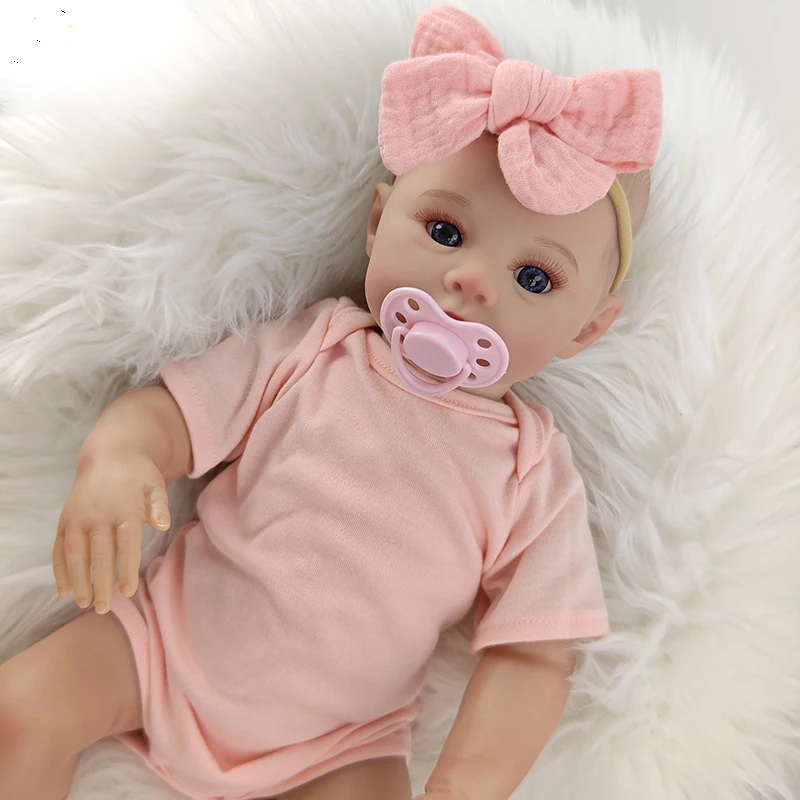18 Inch 46 Cm 3D Huid Zachte Doek Lichaam Meisje Reborn Babypop Met Geschilderd Levensecht Haar Baby Reborn Speelgoed kinderen