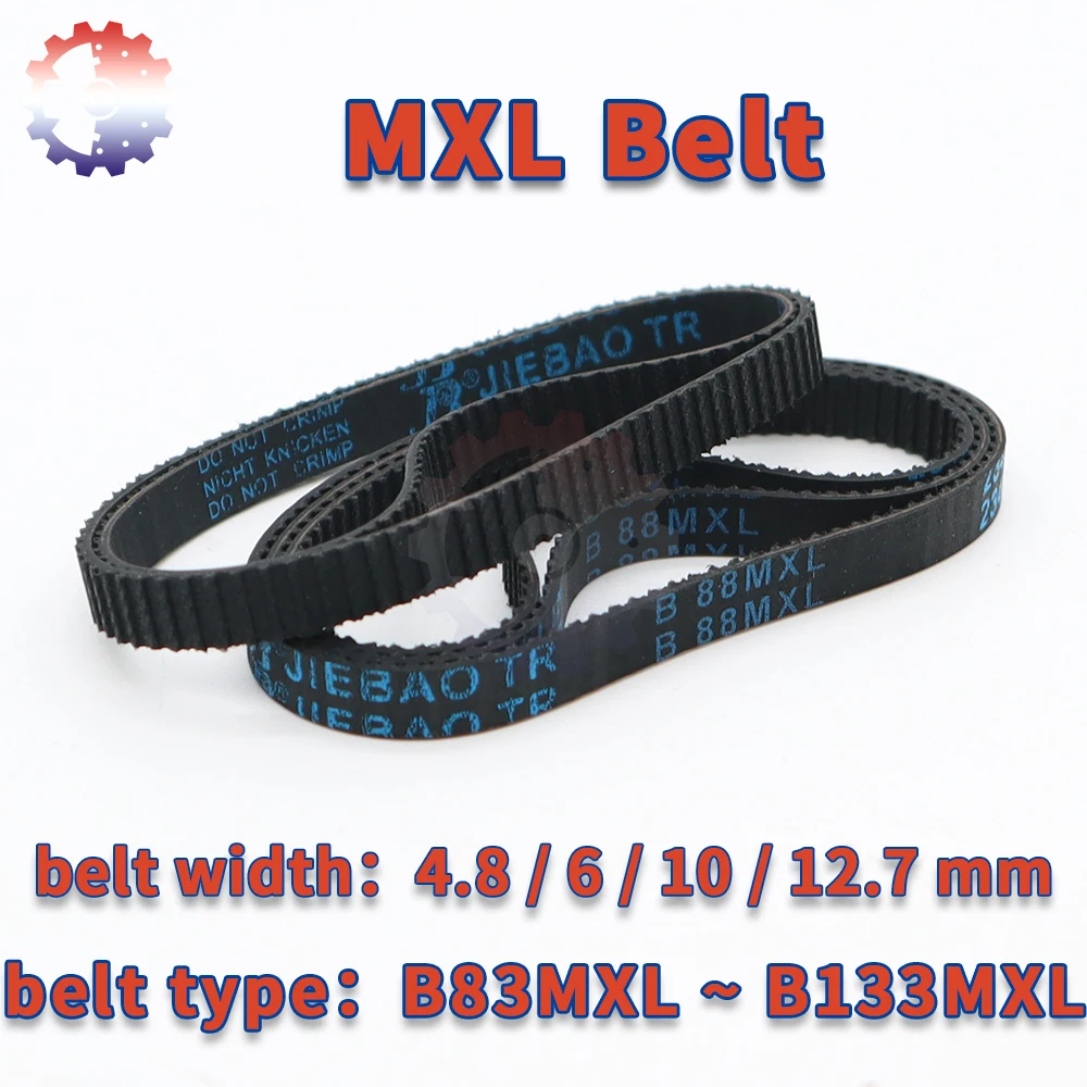 

MXL Timing Belt B83MXL to B133MXL MXL Synchronous Belt Width 4.8mm 6mm 10mm 12.7mm MXL Rubber Timing Belt Closed Loop Drive Belt