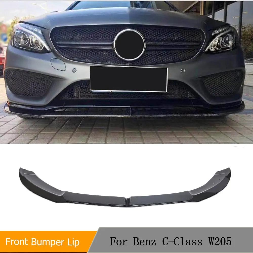 

Front Bumper Lip Spoiler for Mercedes-Benz C Class W205 Sport Bumper C43 AMG Coupe Sedan 2014-2017 FRP Front Lip Chin Protector