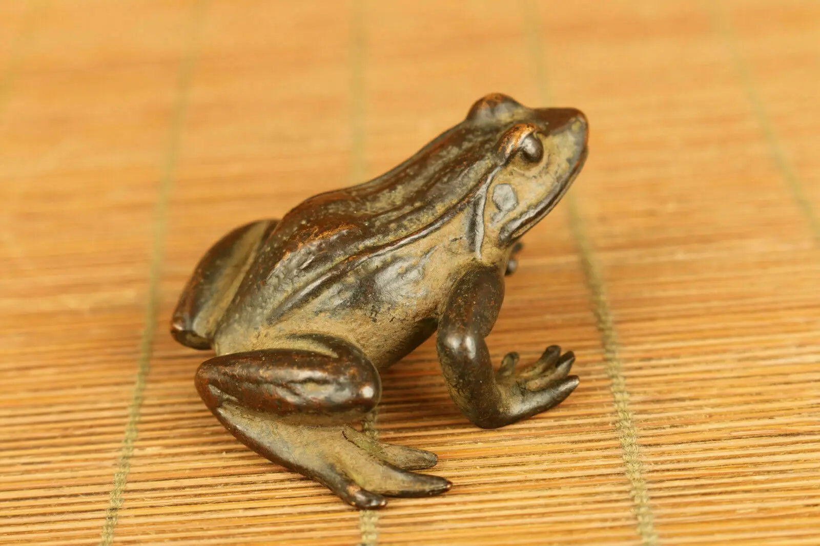 Big Bronze Hand Casting Fortune Frog Statue Netsuke Table Decoration Tea Pet Gift - Home Decor Lucky Charm