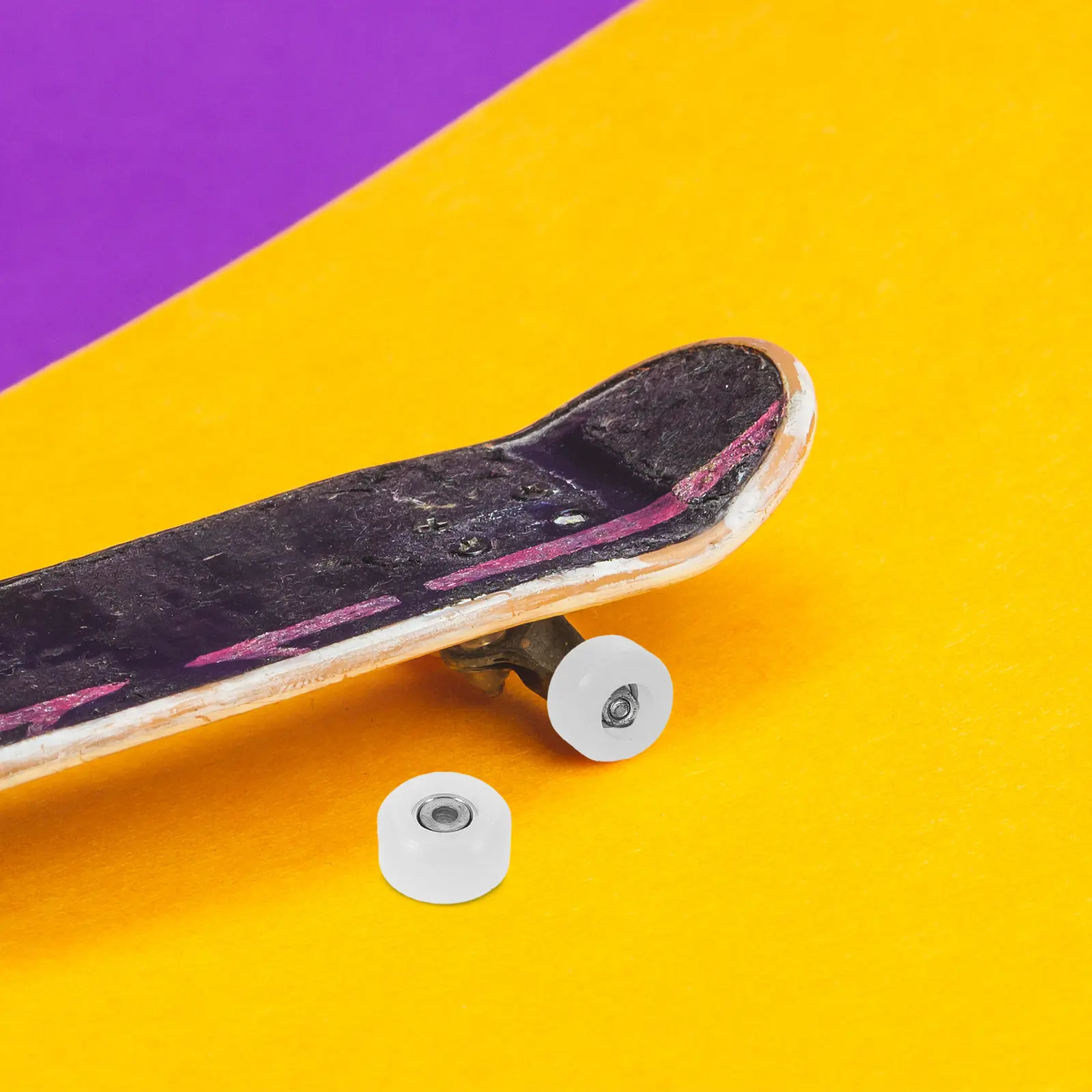 

4Pcs Professional Fingerboard Wheels Pom Construction Precision Bearings Enhanced Control Smooth Tricks Finger Skateboard Repair