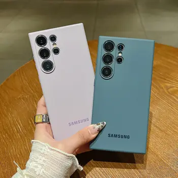 Oficiální tekutý silikonový nárazuvzdorný měkký kryt pro Samsung Galaxy S25 S24 S23 S22 S21 Ultra Plus S23 FE v jednobarevném provedení. 10 nejlepší prodej Samsung Galaxy S21 Ultra - №5