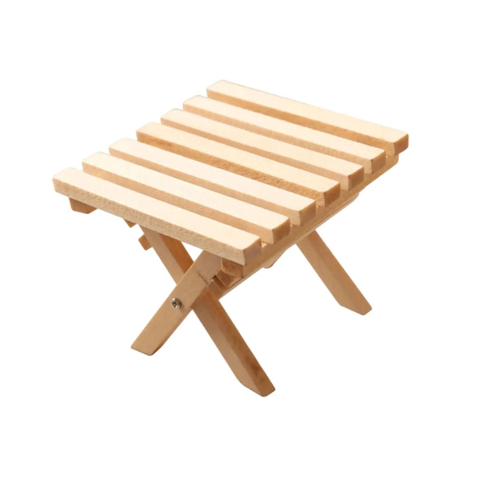 1 12 โมเดลตุ๊กตาจิ๋ว โต๊ะพับได้ เฟอร์นิเจอร์จำลองไม้ สำหรับตกแต่งบ้าน DIY อุปกรณ์เสริม