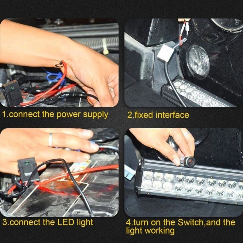 18W 10 Feet Wiring Harness Extension for LED Work Light Bar Led Pods Off Road Lights Driving Fog Light