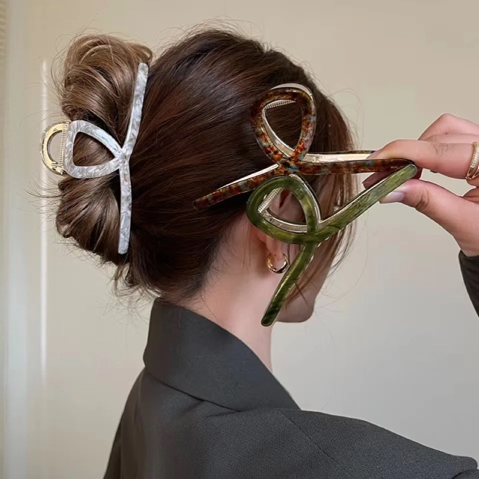 Nouvelle Pince à Cheveux Tendance 2026 en Acétate pour Femme, Grande Pince Requin Robuste et Colorée, Accessoire Cheveux Femme, Cadeau