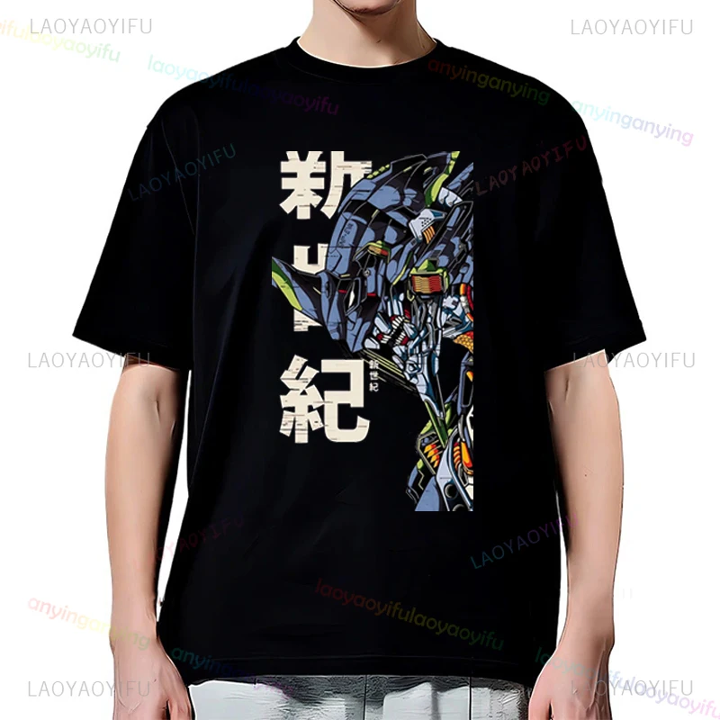 2024 Anime-Neon-Genesis-Evangelion-Tshirt Cotton Short Sleeve T Shirt Cartoon Graphic Pattern Tee Harajuku Men Women Clothes