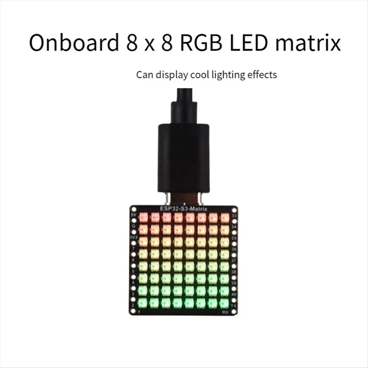 SWXF ESP32-S3 carte de micro-dévelopment chapeau 8x8 LED matrice Wi-Fi + Bluetooth carte de développement basse énergie