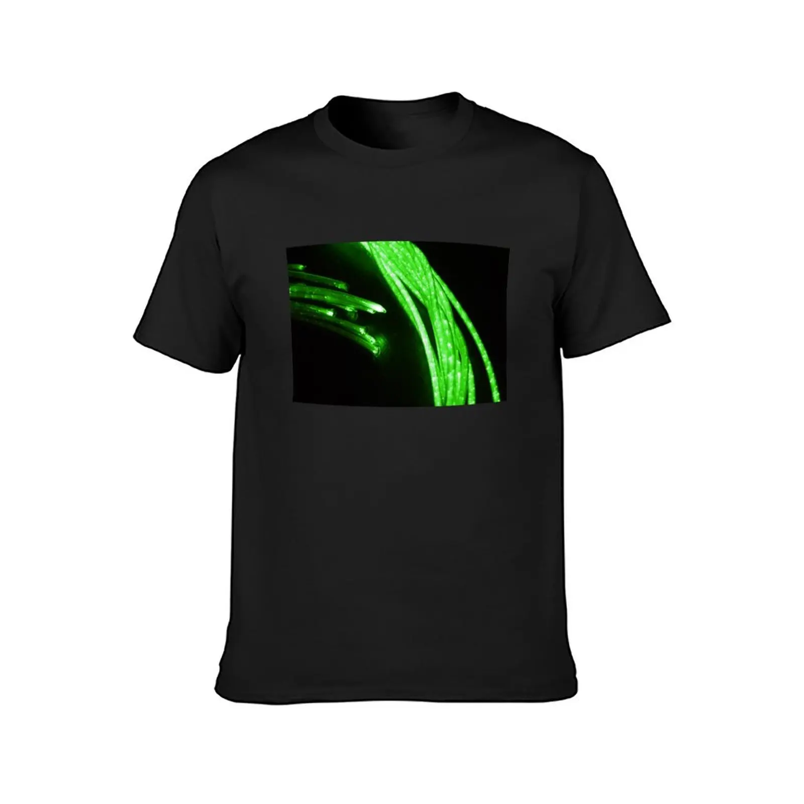 Green Light Cables T-Shirt korean fashion vintage clothes mens clothing