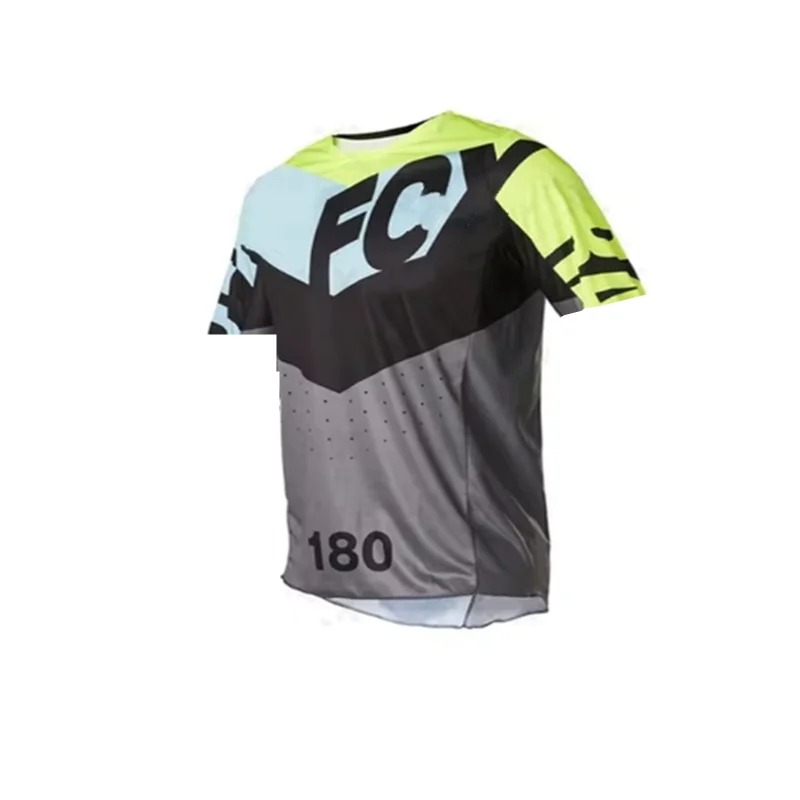 Jersey para descenso Maillot Ciclismo aykwfox Mtb Jersey EnduroMen Maillot Ciclismo Hombre Verano camisas cortas Camiseta Motocross bicicleta