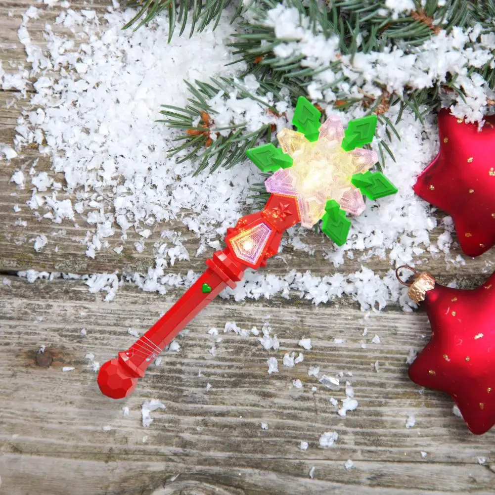 Baguette lumineuse flocon de neige avec lumières sonores pour enfants, fournitures de fête d'anniversaire princesse, Noël, Halloween, costume de vacances