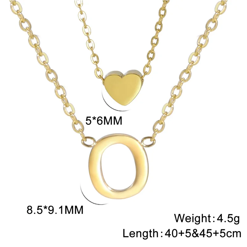 Mode Tiny Herz Initial Halskette Gold Silber Farbe Multilayer Brief Choker Halskette Für Frauen Charme Anhänger Schmuck Geschenk – Detail 25