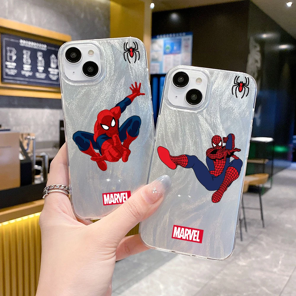 Marvel's Spiderman Ant-Man Clear Feather Laser Phone Case Cover FOR Apple iPhone 16 PRO MAX 15 14 13 12 PRO MAX PLUS 5G